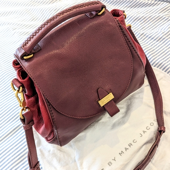 MARC by Marc Jacobs Irina KMJ Red and Wineberry Handbag Purse - Picture 6 of 9